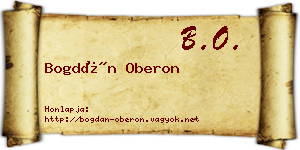 Bogdán Oberon névjegykártya