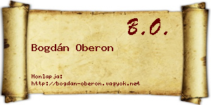 Bogdán Oberon névjegykártya